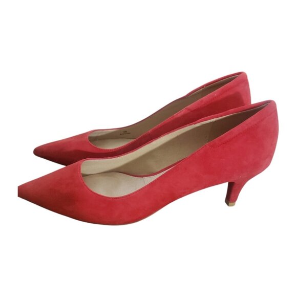 Sh109 Pelle Moda Red Suede Pumps 10 - Picture 4 of 6